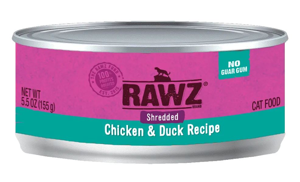 RAWZ® Shredded Chicken and Duck Recipe, Wet Cat Food