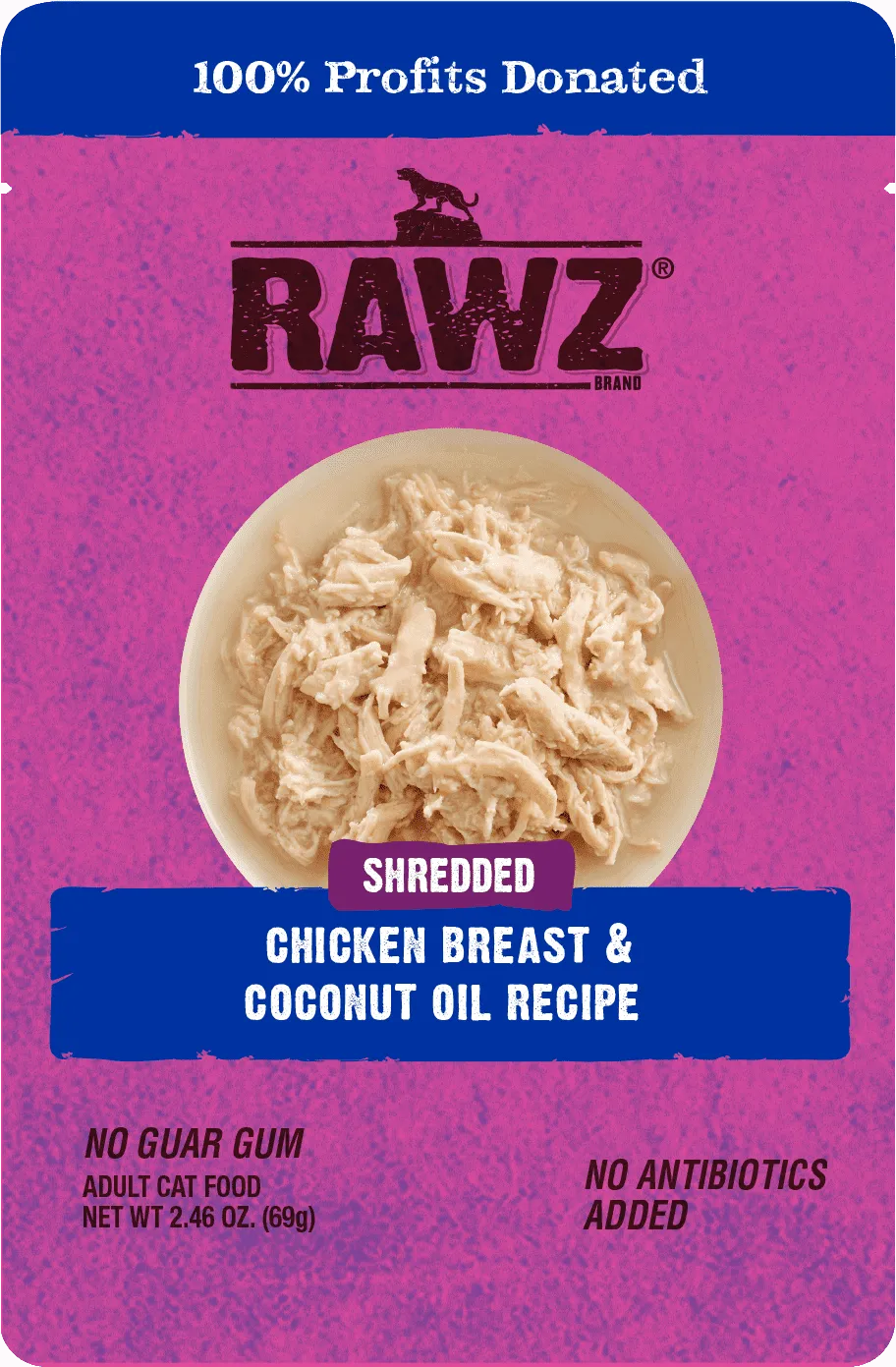 RAWZ® Shredded Chicken Breast and Coconut Oil Recipe 2.46-oz, Wet Cat Food