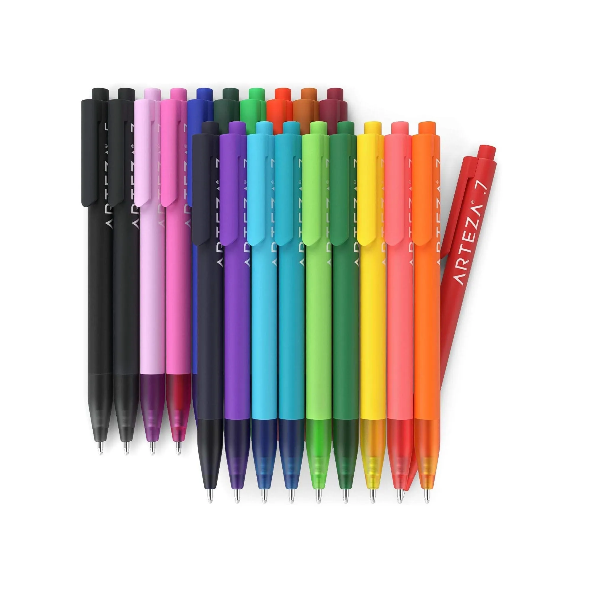 Retractable Gel Ink Pens | Set of 20 Assorted Colors | Fine Tip 0.7 mm