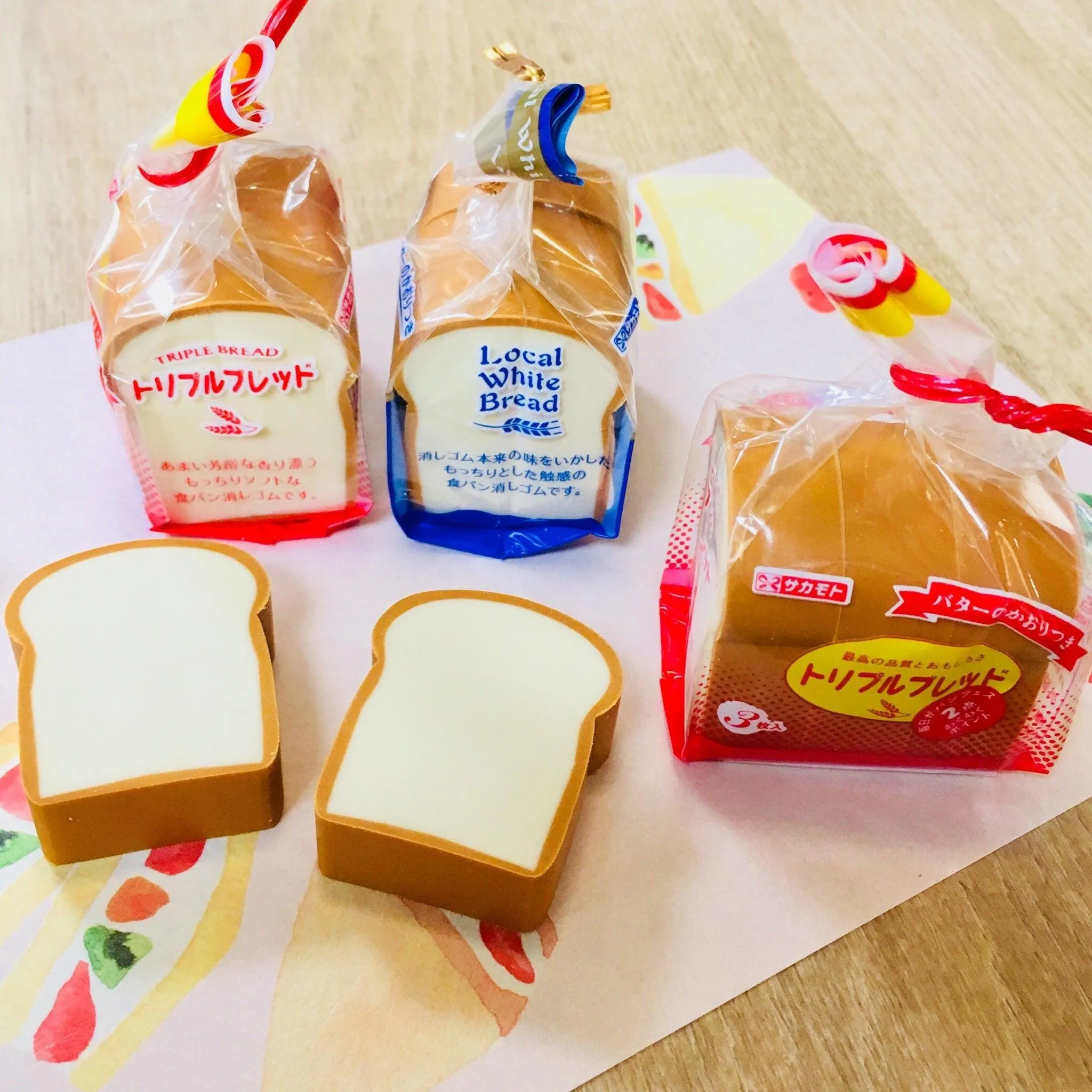 SAKAMOTO Japanese Eraser Toast Bread Eraser Toast Wipe Creative eraser