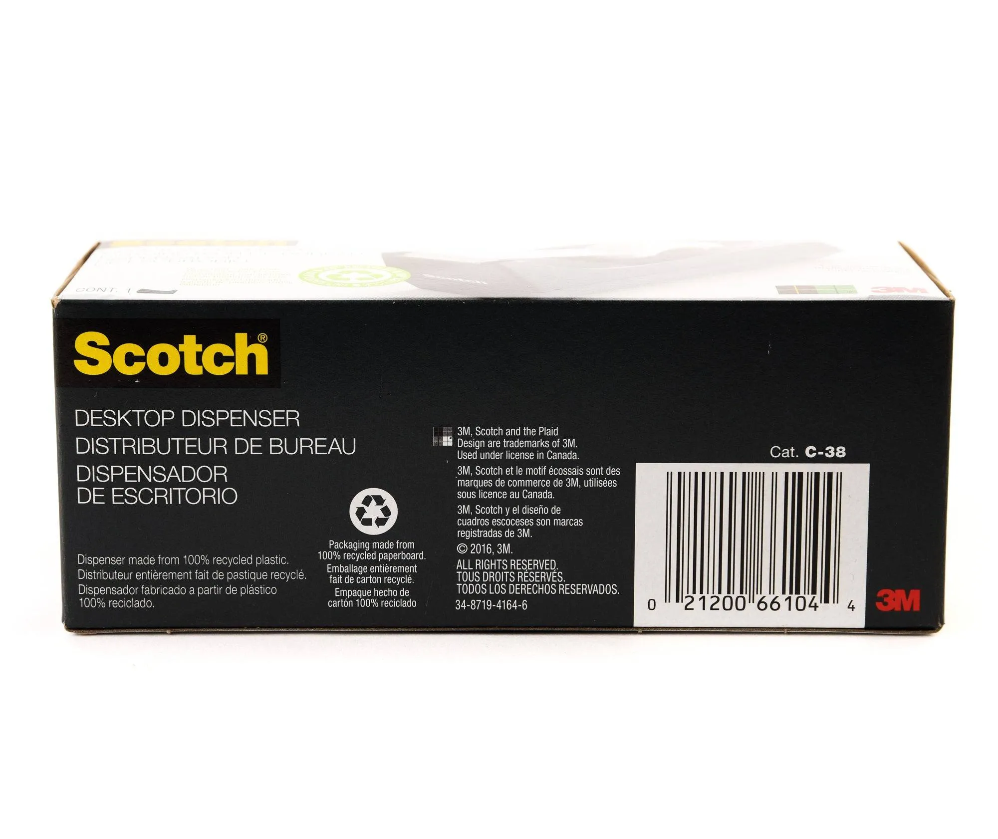 Scotch Desktop Dispenser Black C-38. Up to 36 yd (33m)