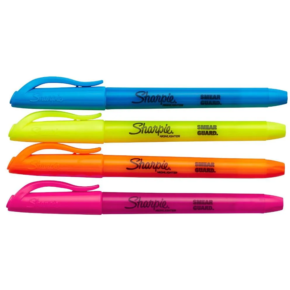 Sharpie Accent Pocket Highlighters Set, Narrow Chisel 4pk