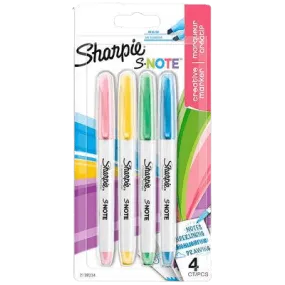 Sharpie Permanent Markers Pastel, 4 Pack (WSL)