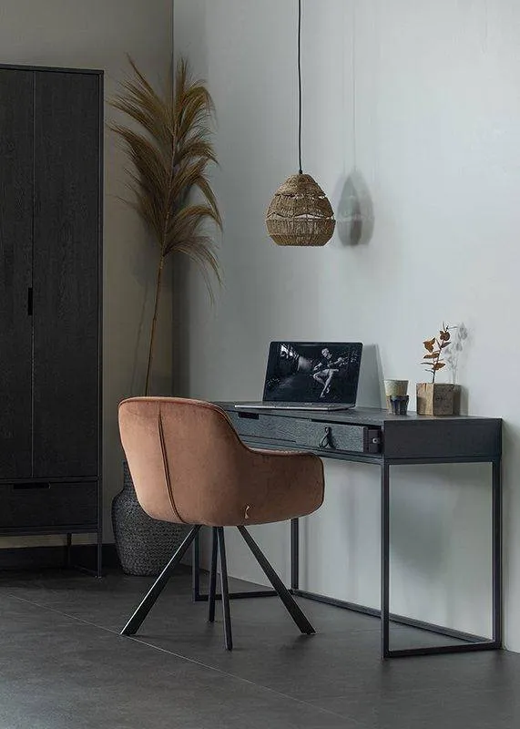 Silas Blacknight Brushed Ash Wood Desk