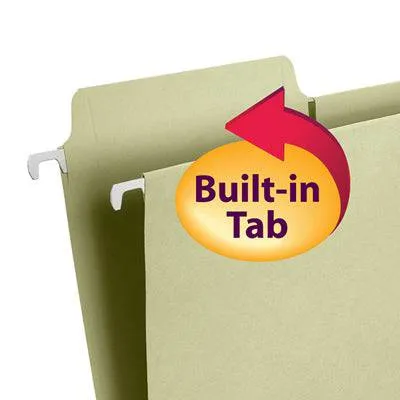 SMEAD FASTAB HANGING FOLDER 1/3 CUT BUILT IN TAB LETTER MOSS