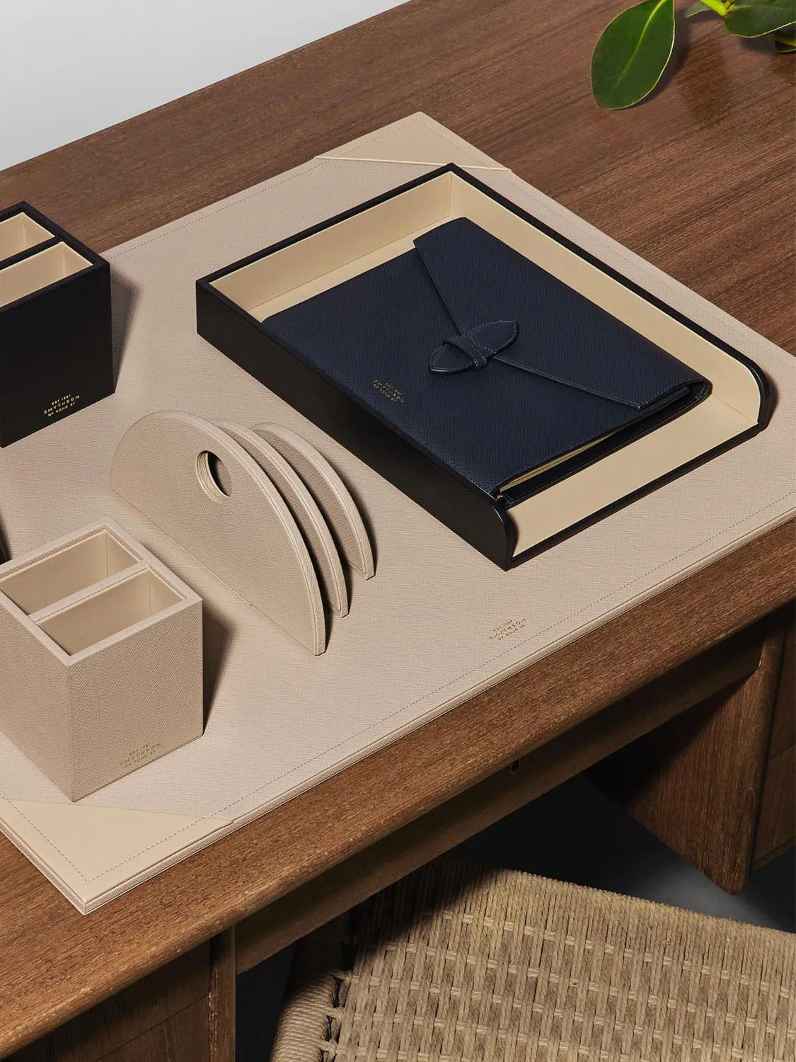 Smythson Leather A4 Paper Tray