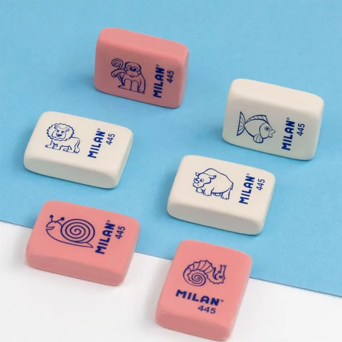 Soft synthetic rubber eraser 445 printed with children's designs