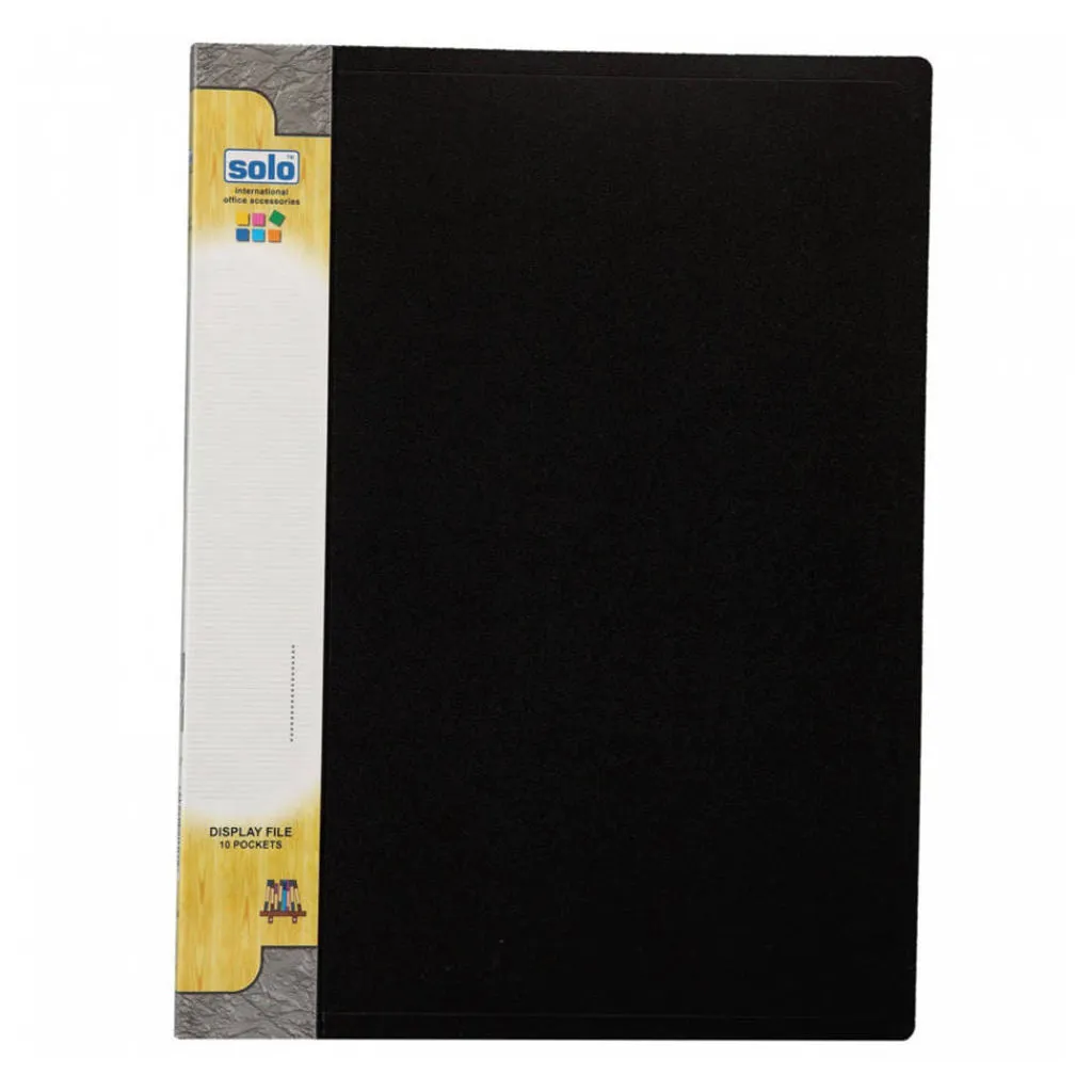 Solo Display File With 10 Pockets Black A4 DF 200