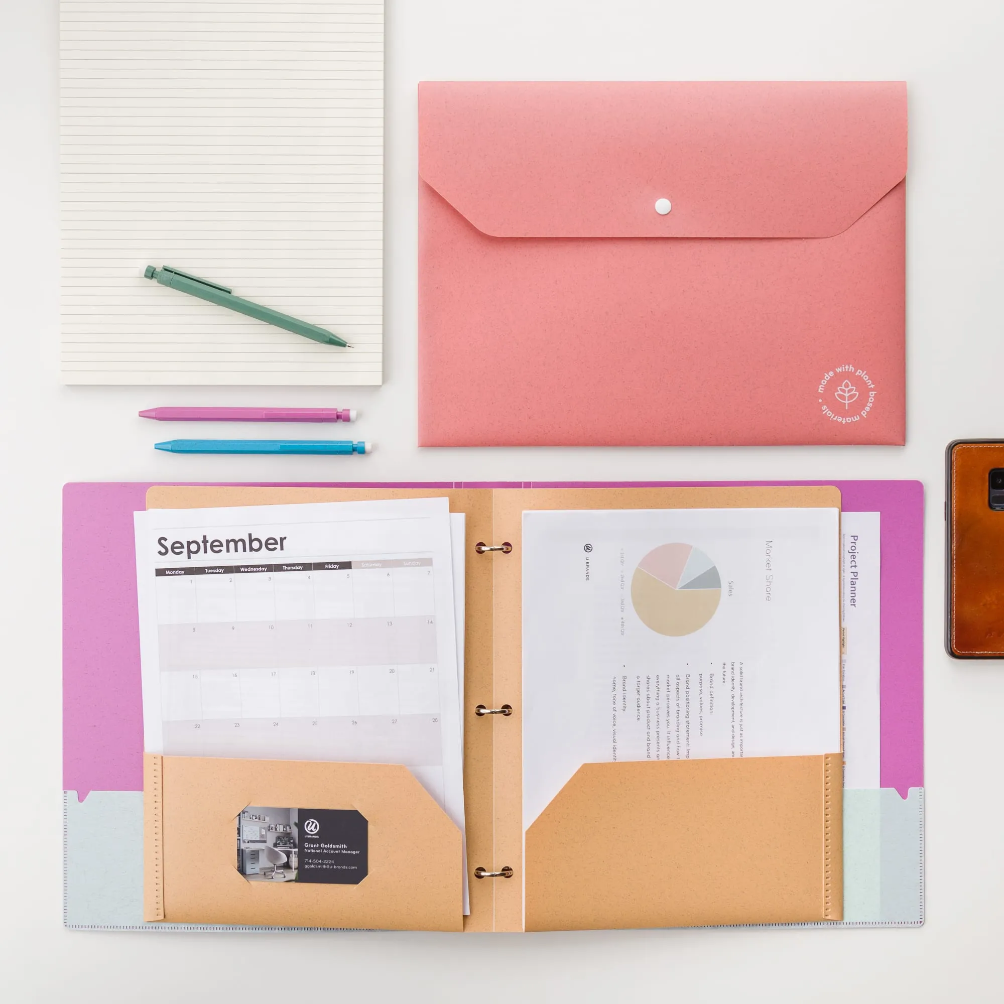 Speckled Bright Poly 2 Pocket 3-Hole Punch Folders, 12 CT Assorted Colors