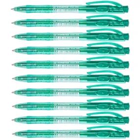 Stabilo 308 Liner Retractable Ballpoint Pen Medium Green Box 10