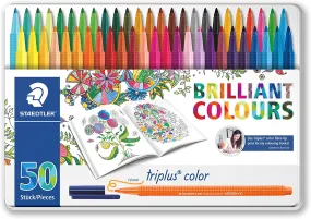 Staedtler Triplus Fibre-Tip pen metal set 50 Colors (323-M50JB)