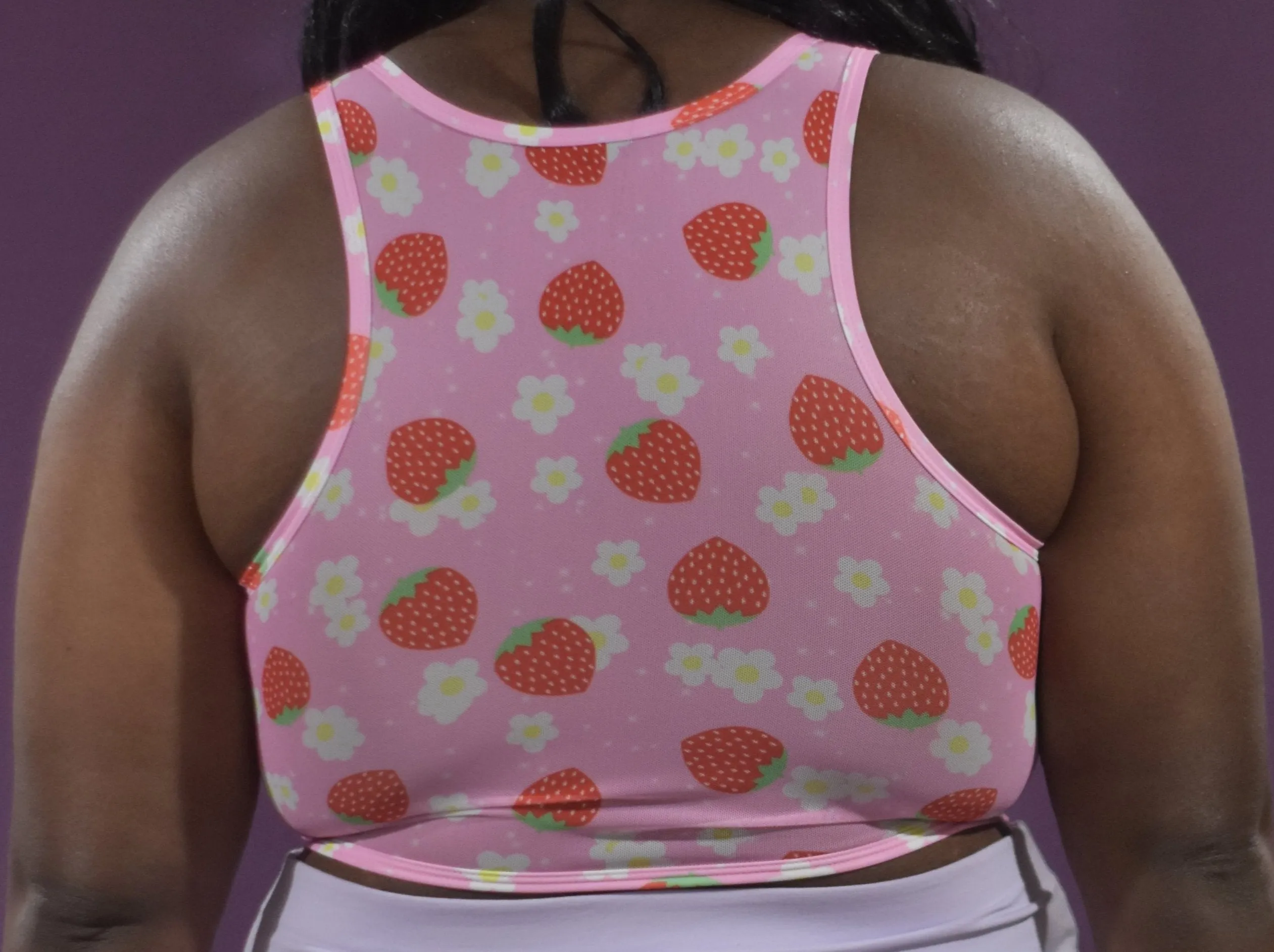 Strawberry Zippered Crop Top Binder