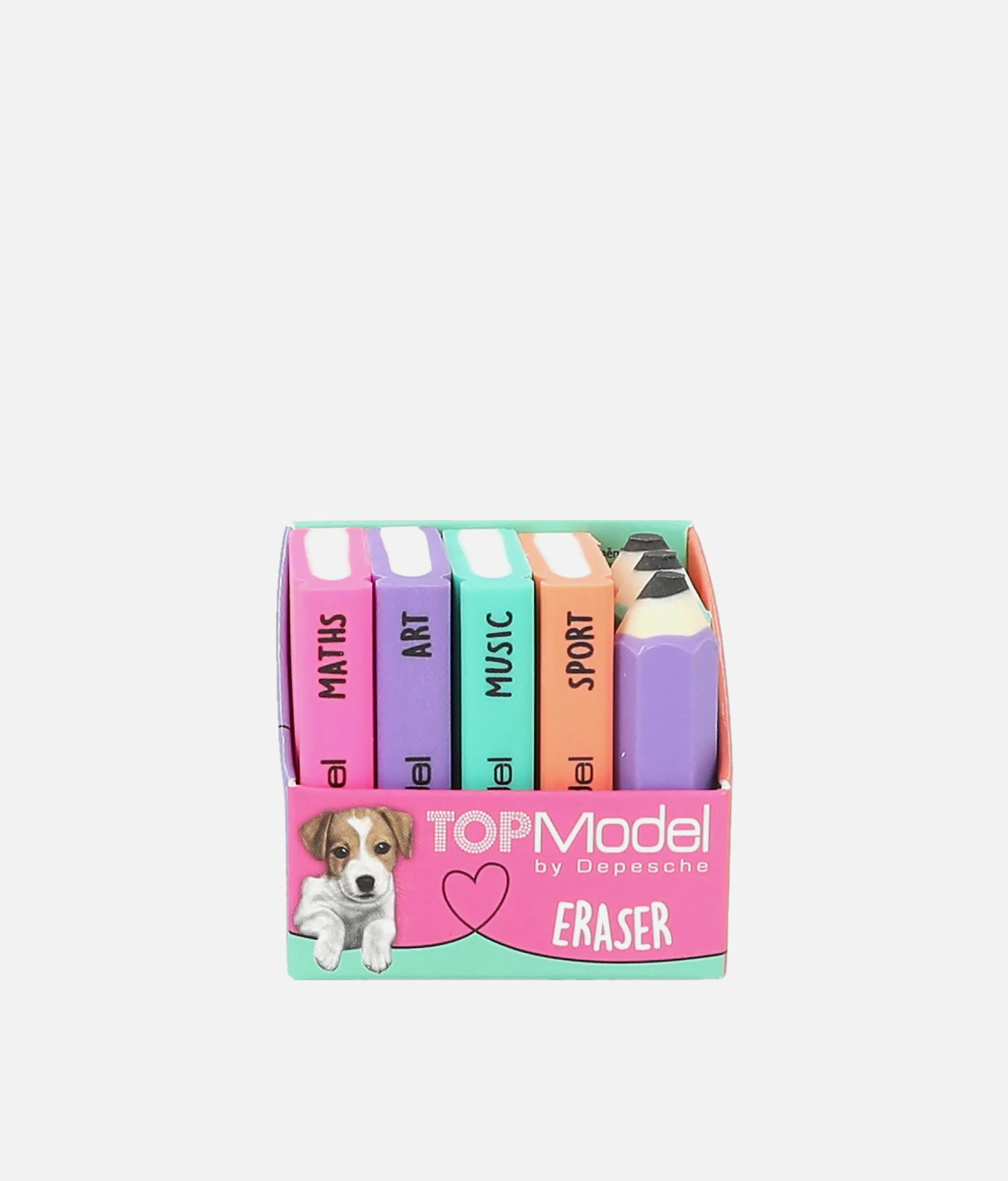 TOPModel Eraser Set, Mini School Books & Pencils - 0012443