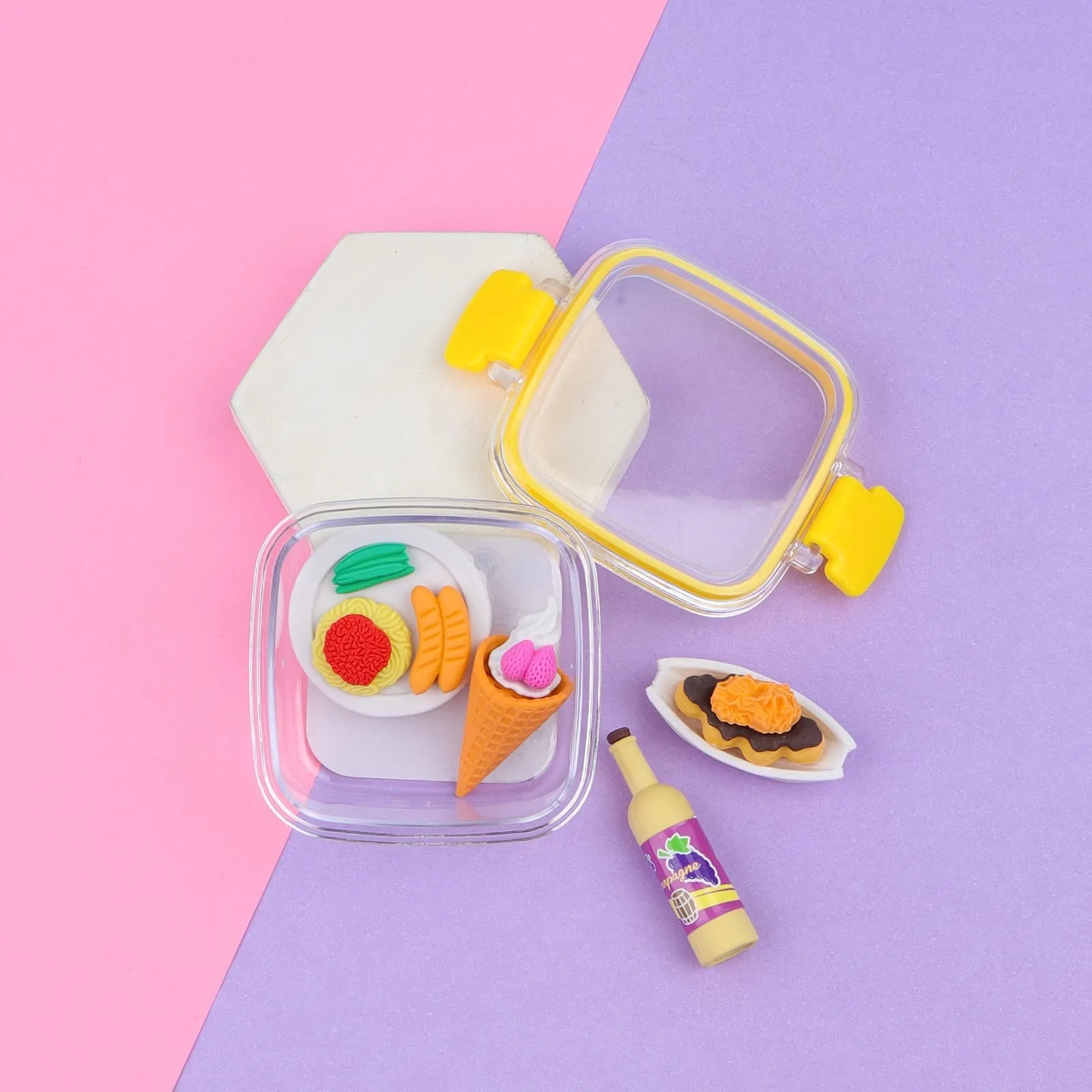 Trendy Fast Food Eraser Set
