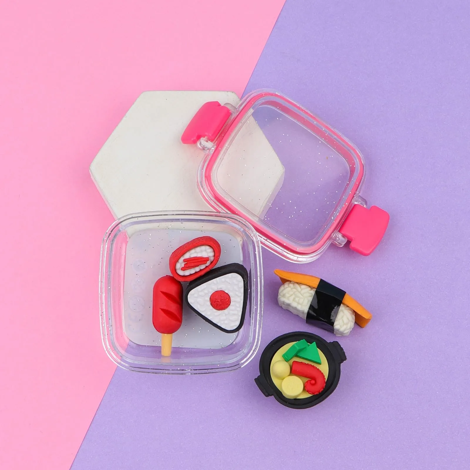Trendy Fast Food Eraser Set