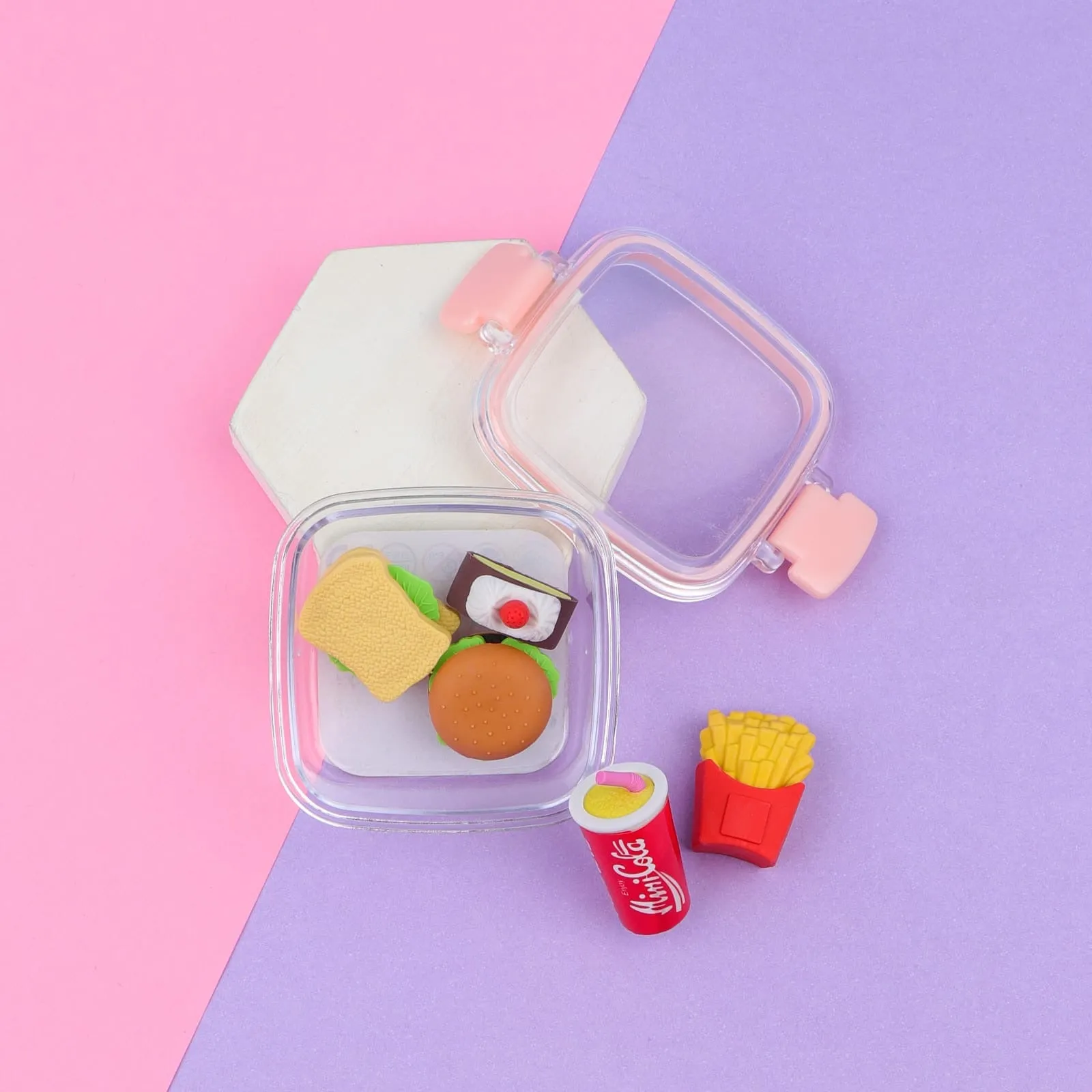 Trendy Fast Food Eraser Set