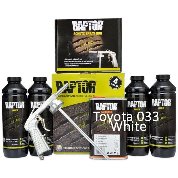 U-Pol Raptor Tintable for Toyota 033 White Protective Bed Liner Kit 4L   Schutz Gun