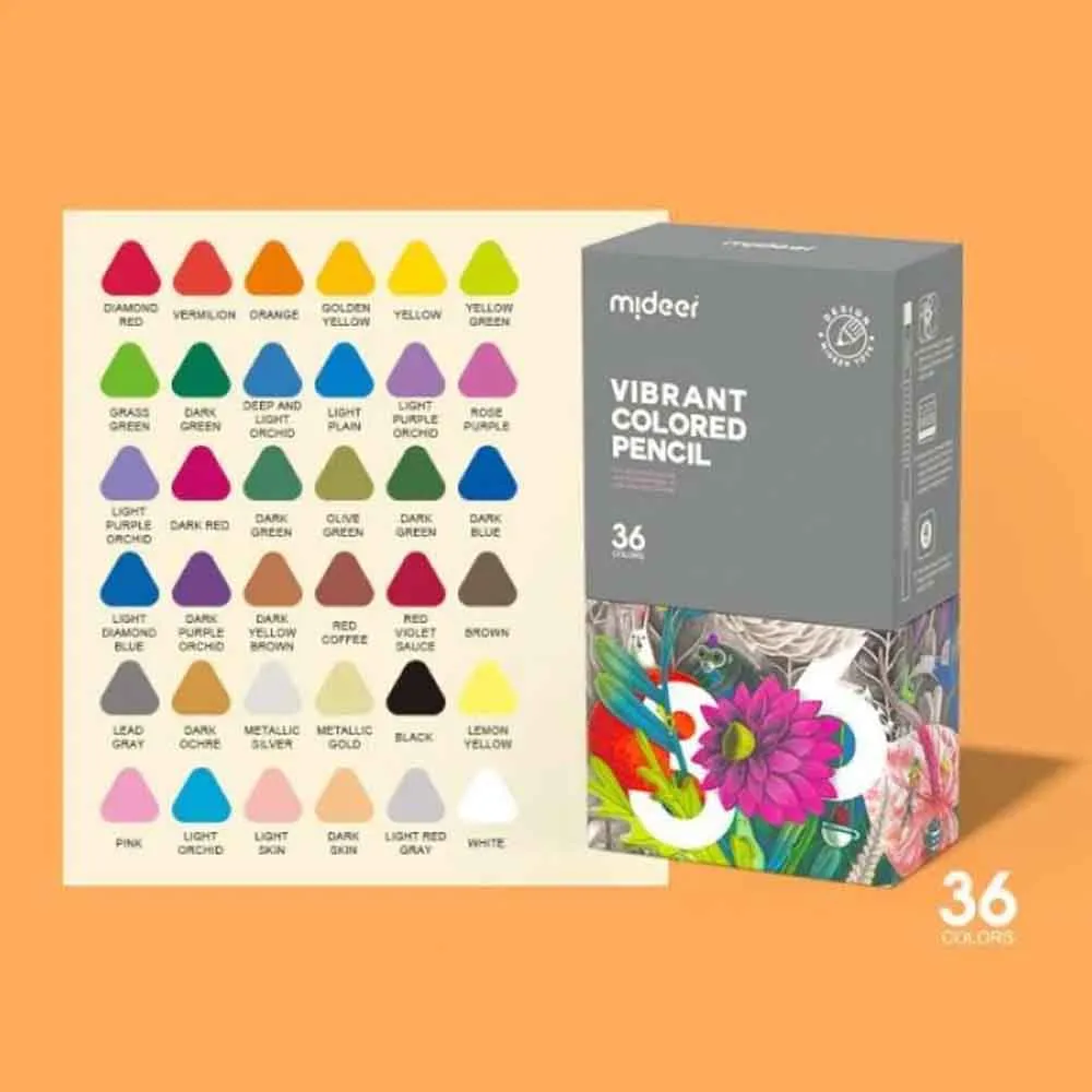 Vibrant Colored Pencil Set 36 Colours