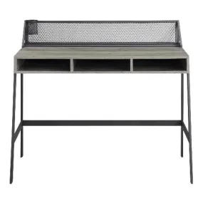Walker Edison 42" Mesh Black Writing Desk - Slate Grey