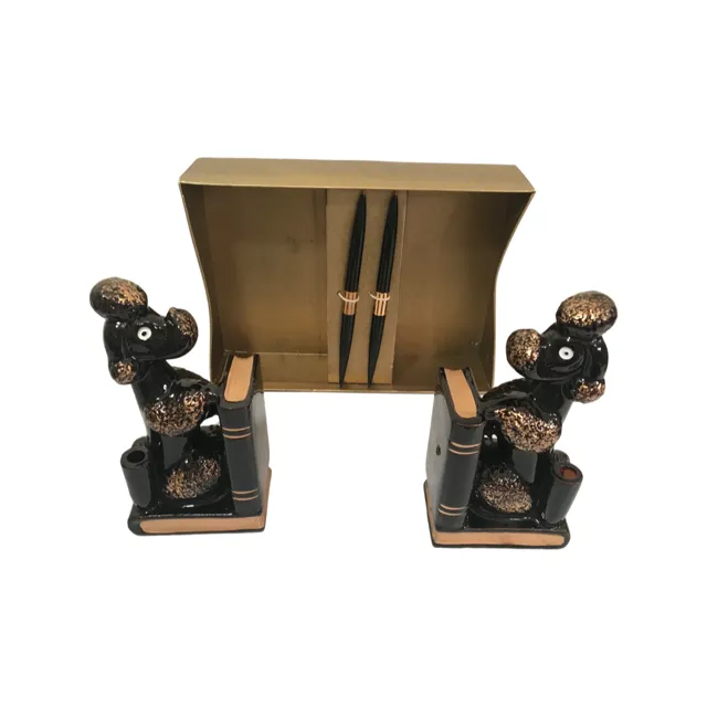 Windsor Poodle Book Ends Desk Set