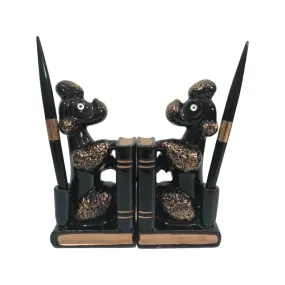 Windsor Poodle Book Ends Desk Set