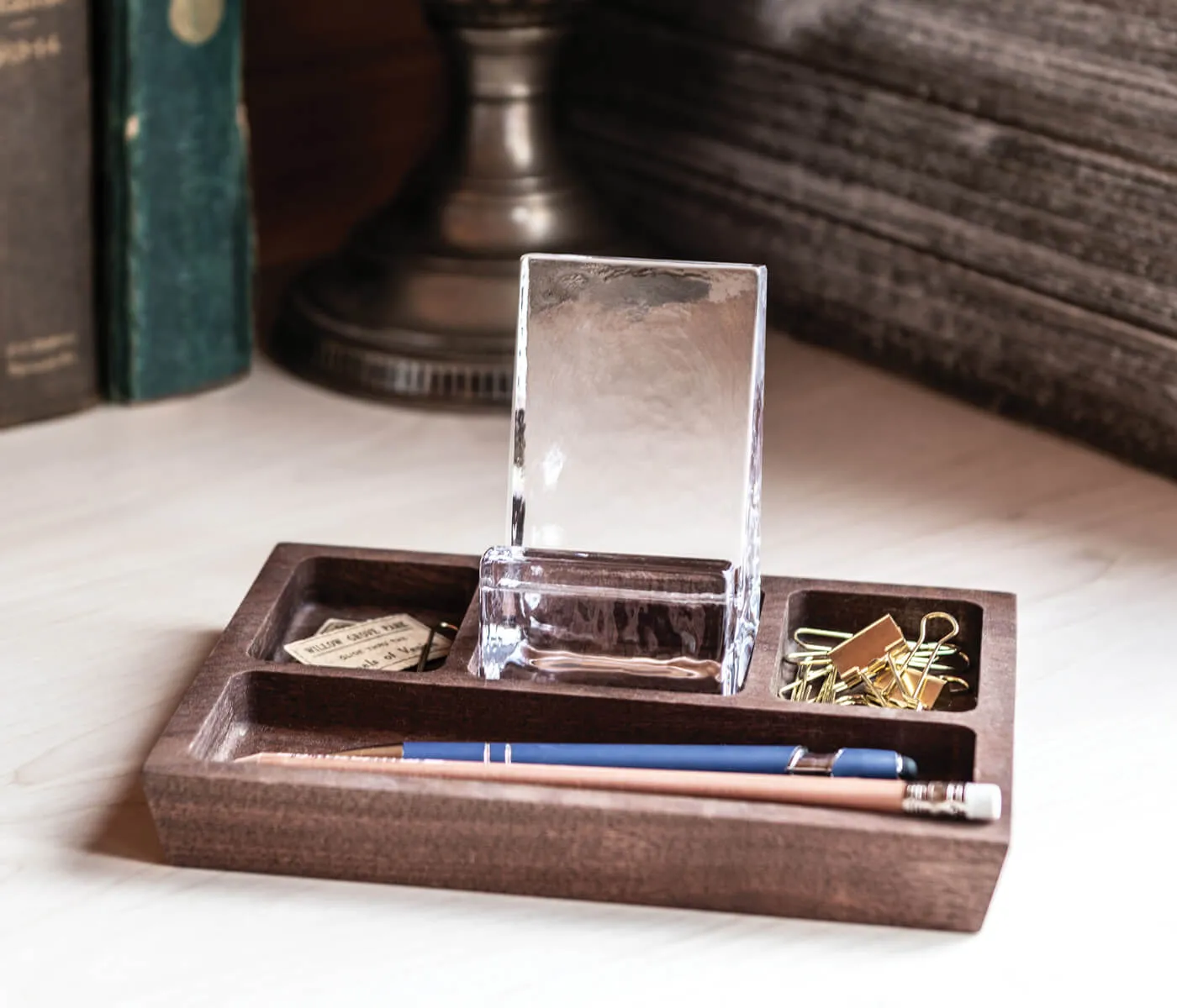 Woodbury Phone Holder Caddy — Walnut