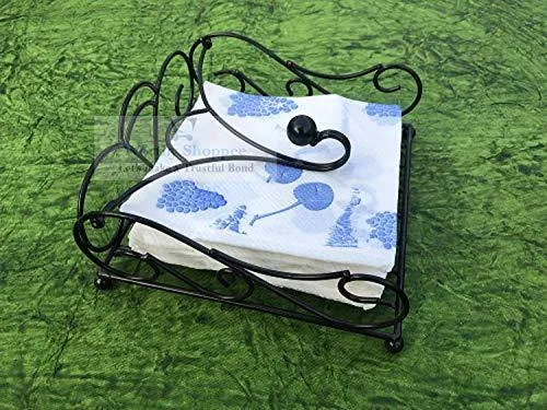 Worthy Shoppee Wood Iron Modern Napkin Holder (Brown)