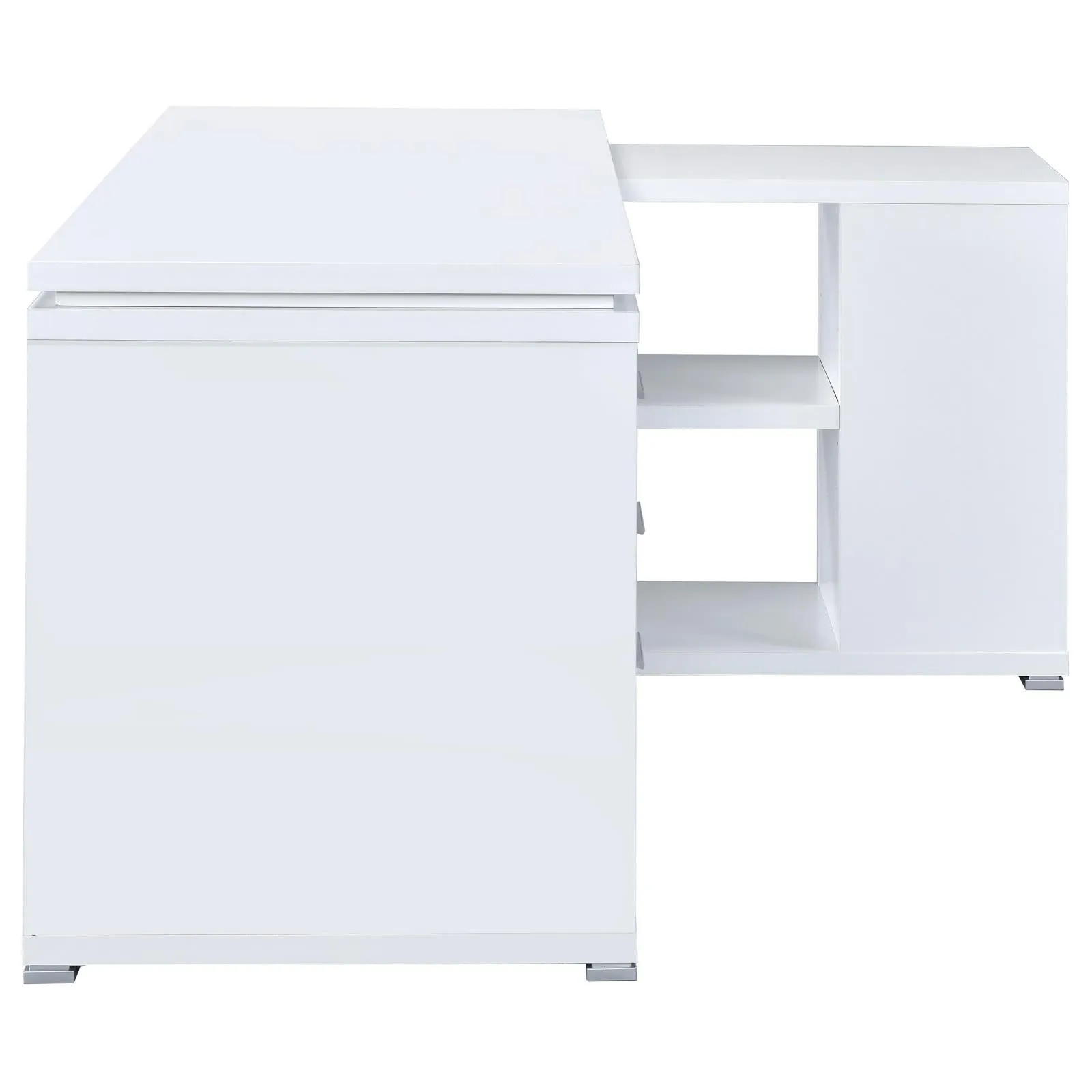 Yvette White L-shape Office Desk