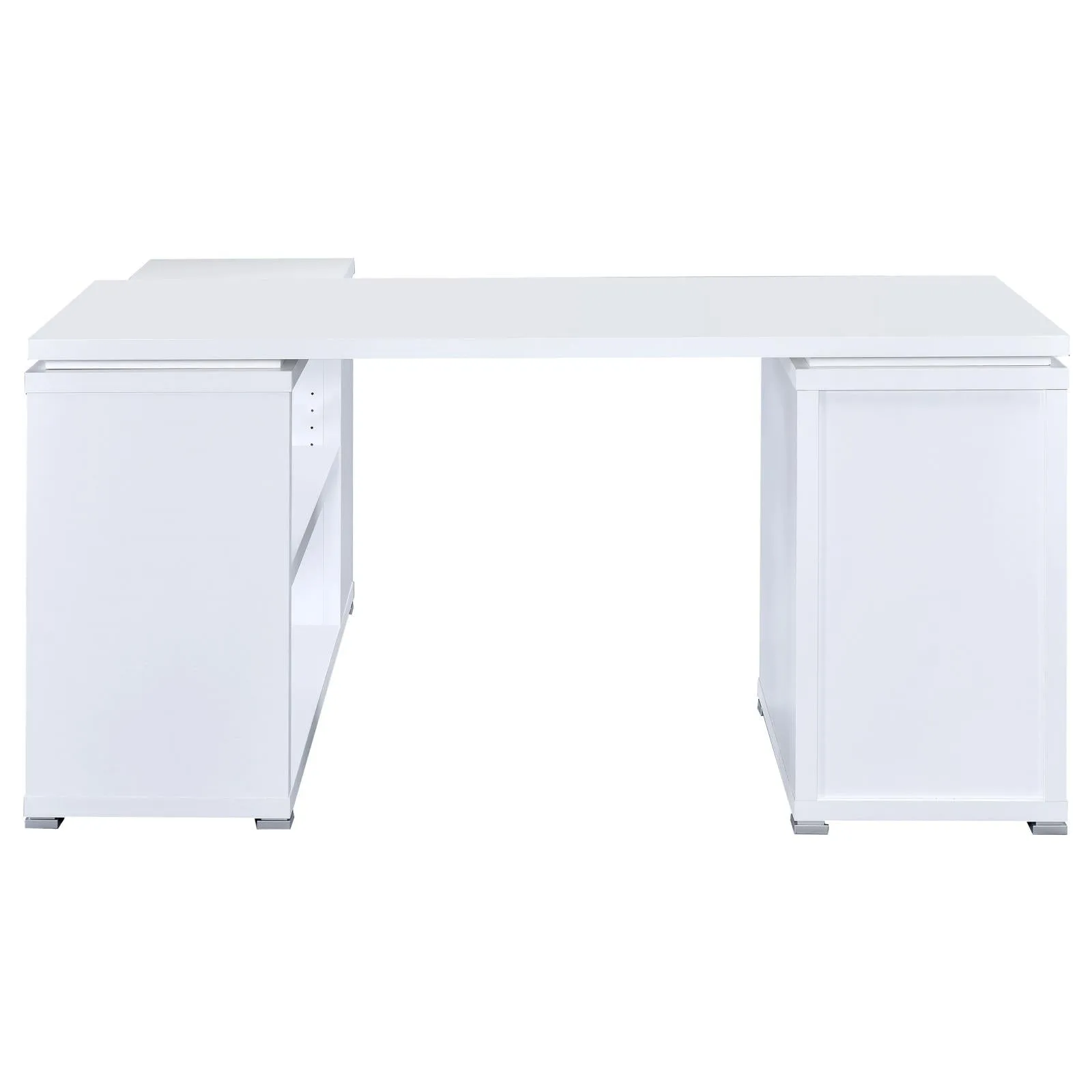 Yvette White L-shape Office Desk